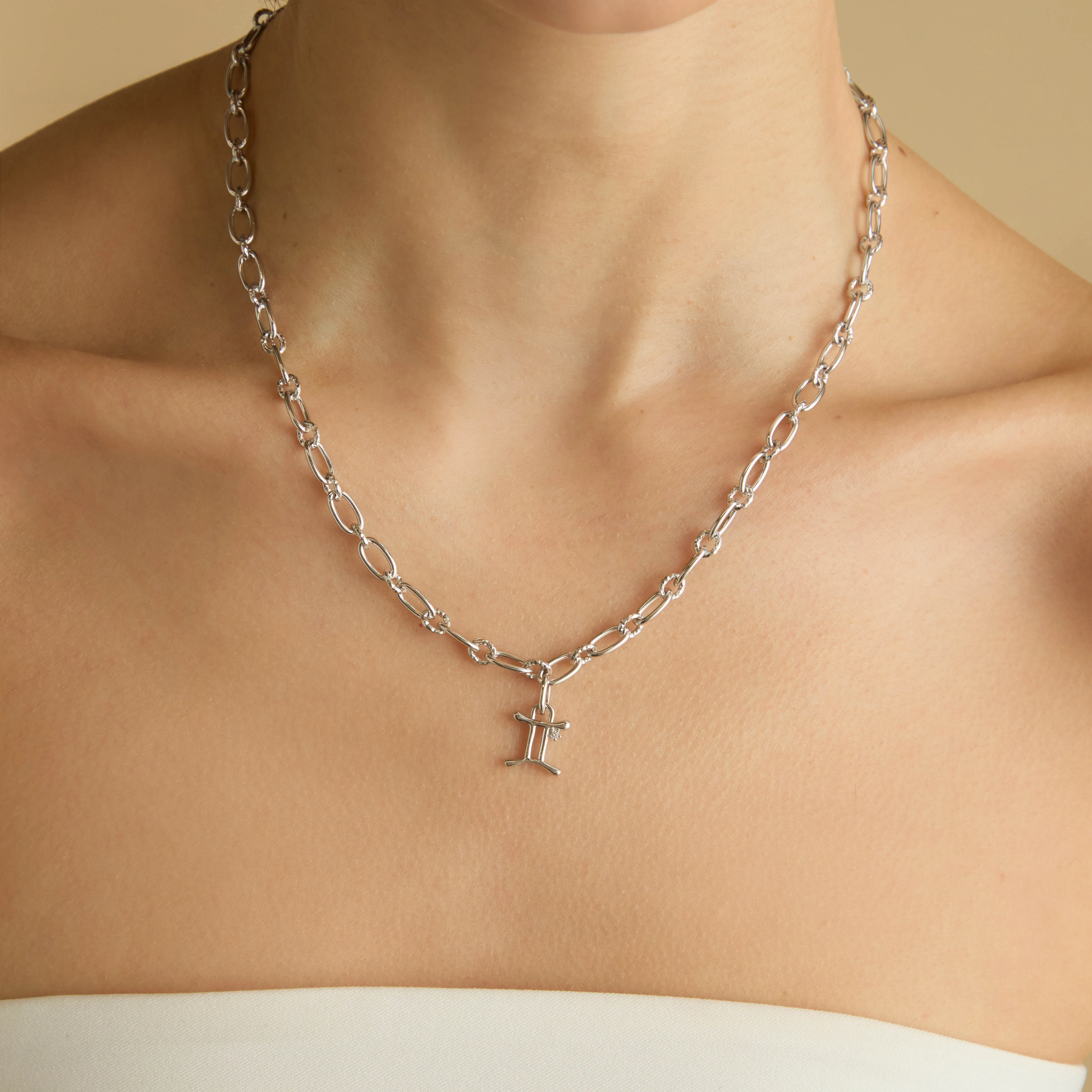 Gemini Zodiac Clip Charm in Silver - Image 2