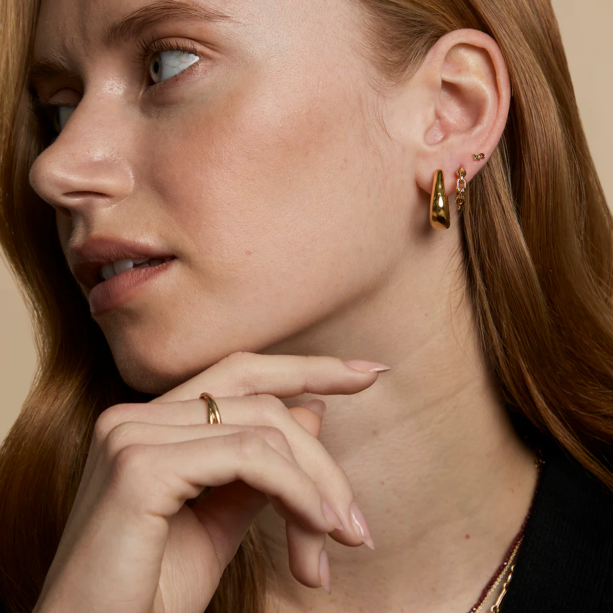 Hardware Link Hoops in Gold - Image 4