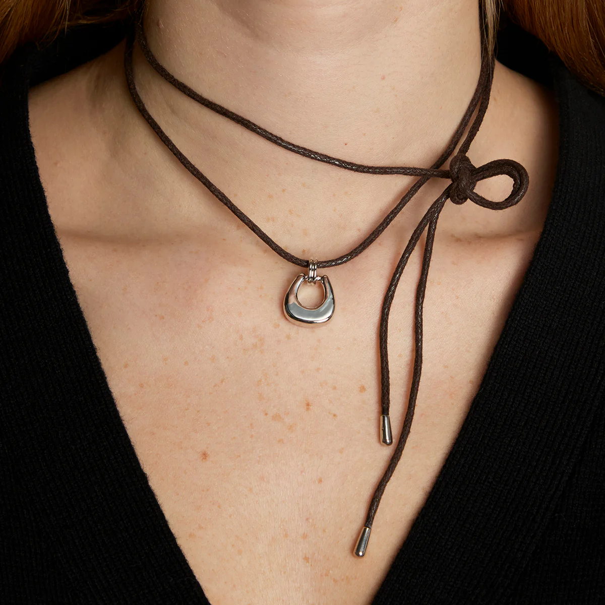 Hardware Pendant Cord Necklace in Silver - Image 3