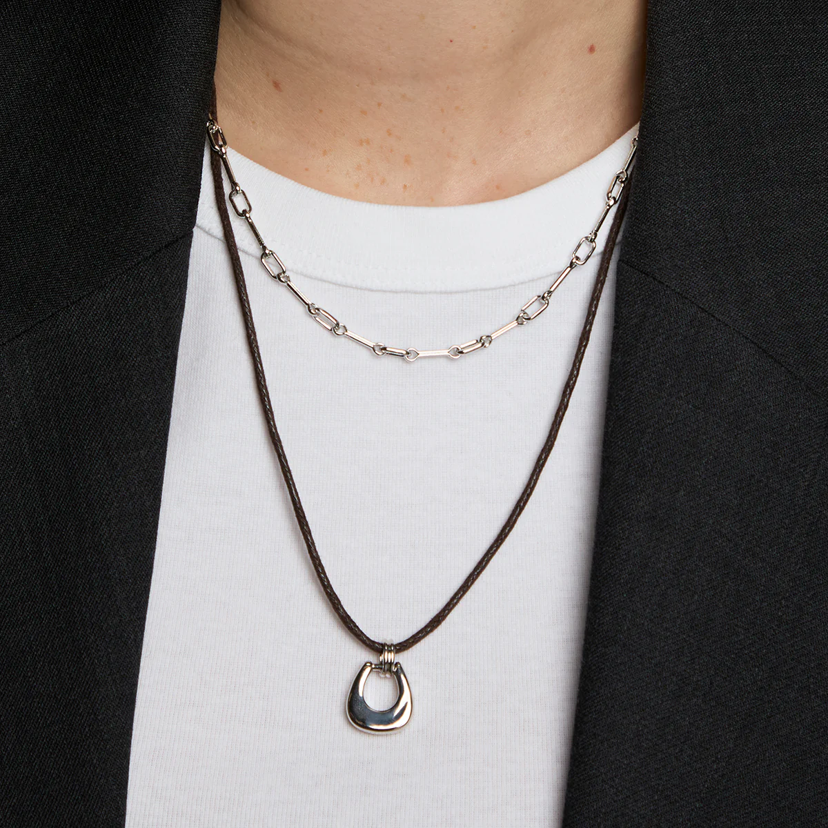 Hardware Pendant Cord Necklace in Silver - Image 4