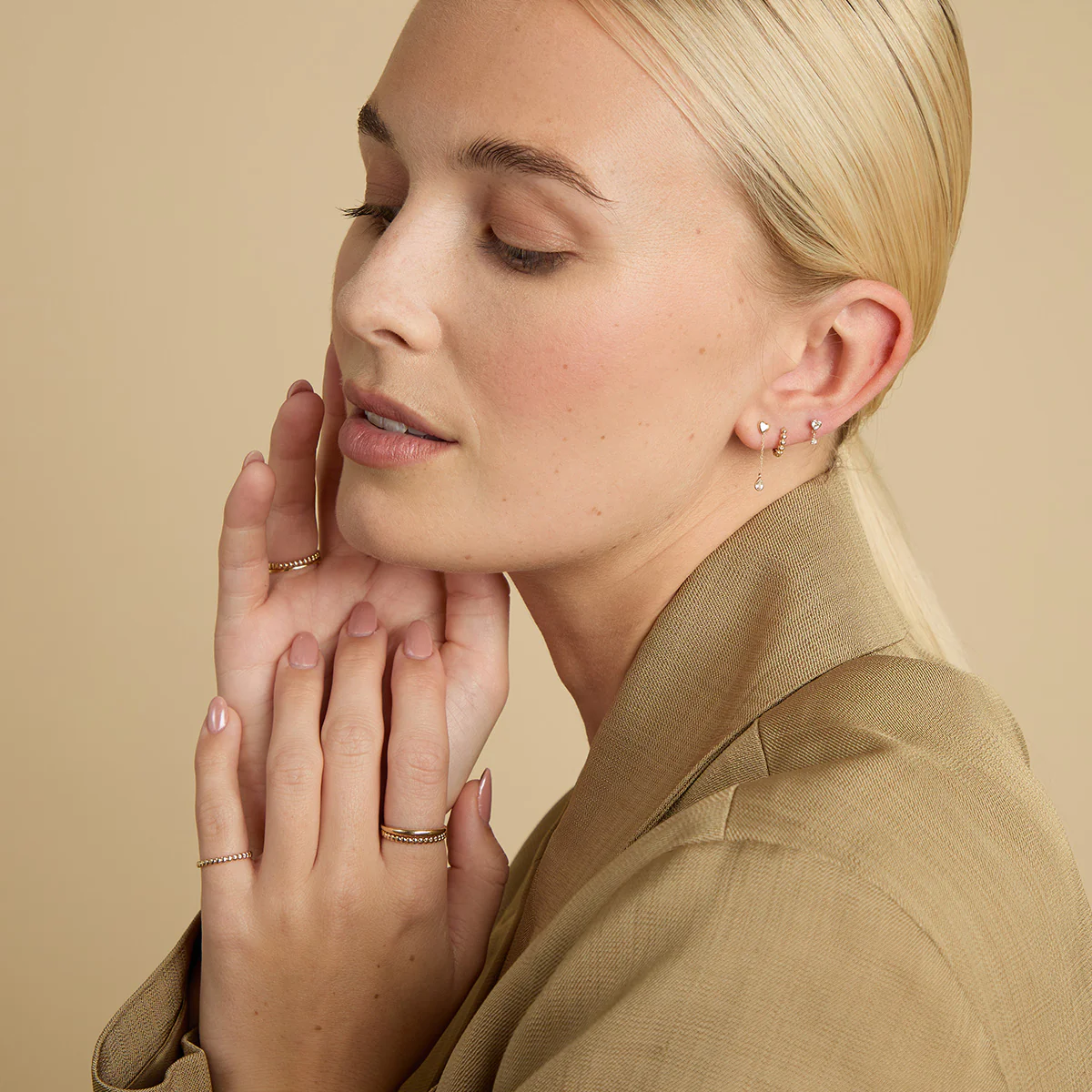 Heart Huggies in Solid Gold - Image 6