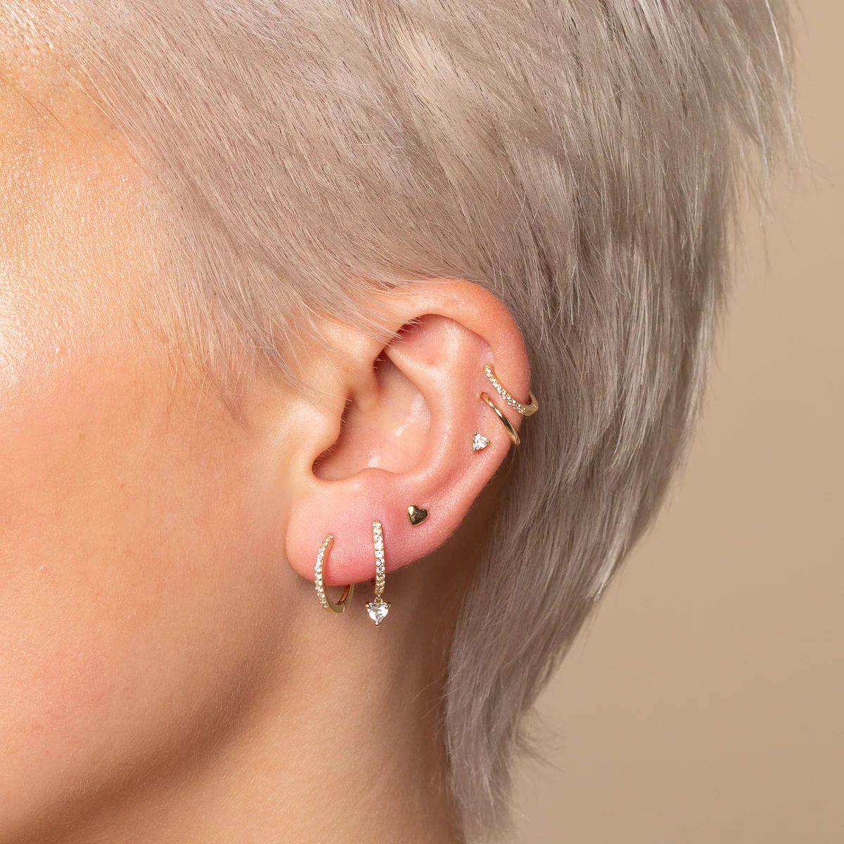 Heart Piercing Stud in Solid Gold - Image 3