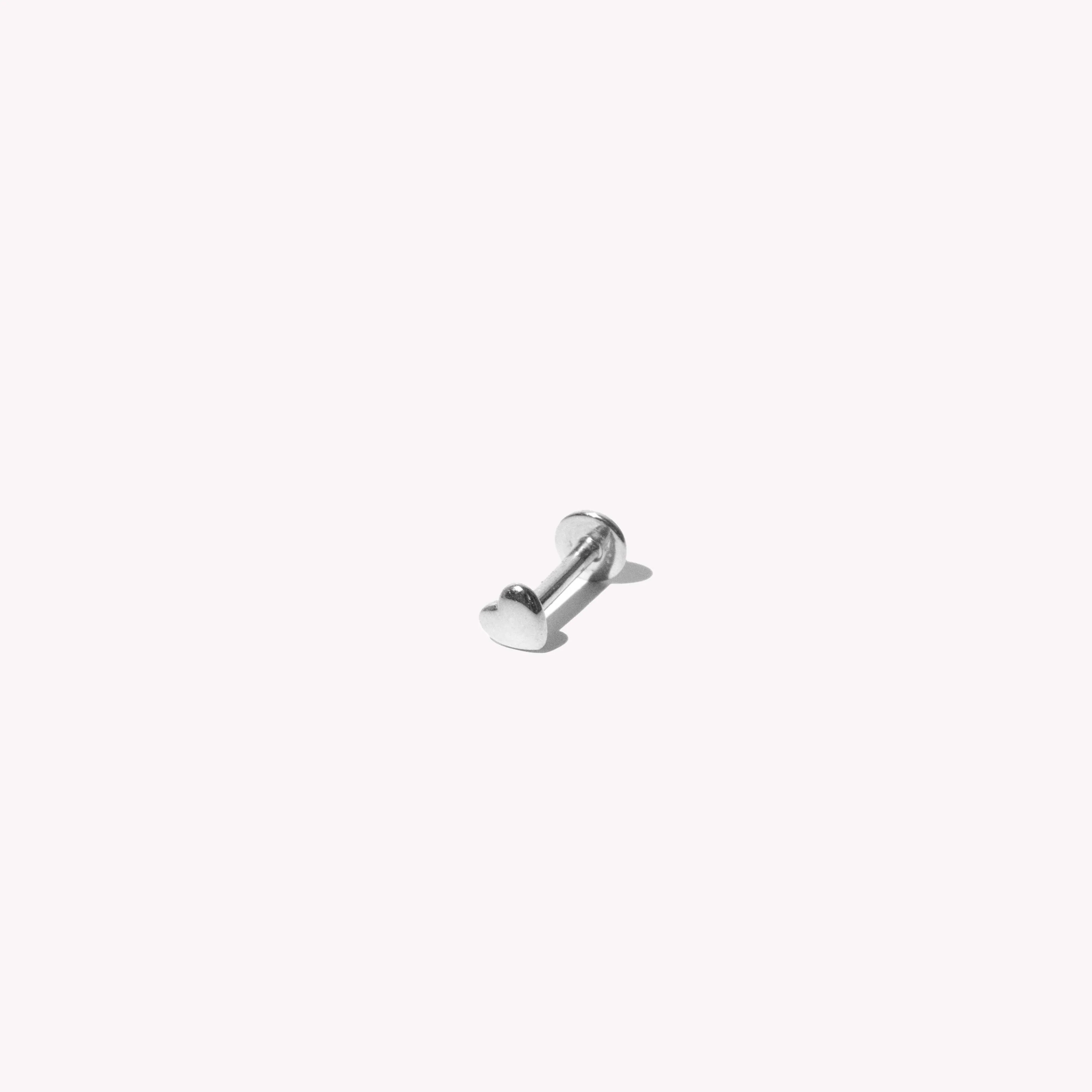 Heart Piercing Stud in Solid White Gold - Image 5