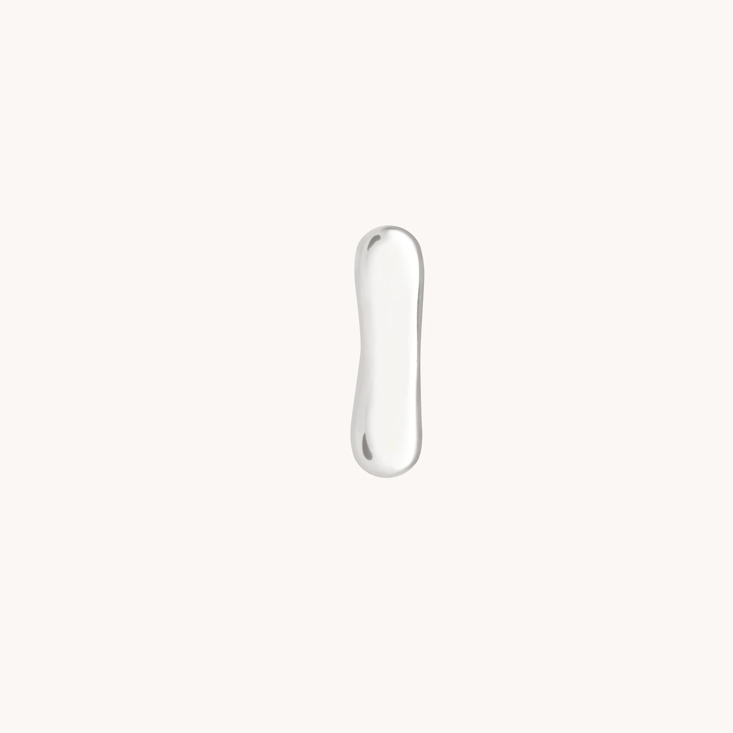 I Initial Click Charm in Solid White Gold