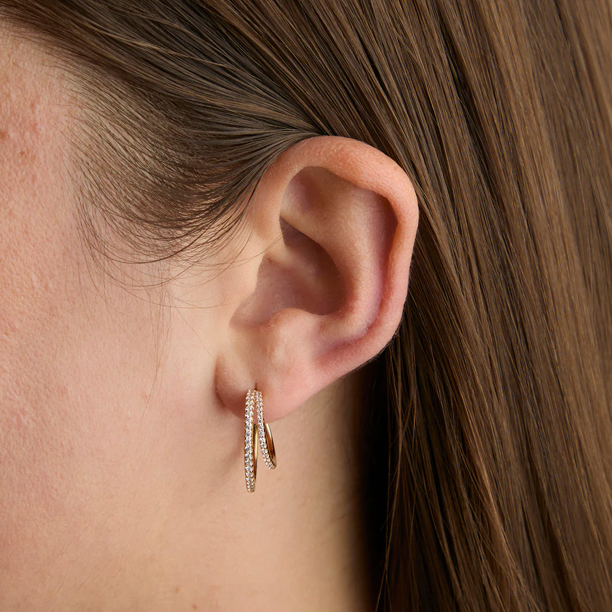 Illusion Crystal Hoops in Gold - Image 2