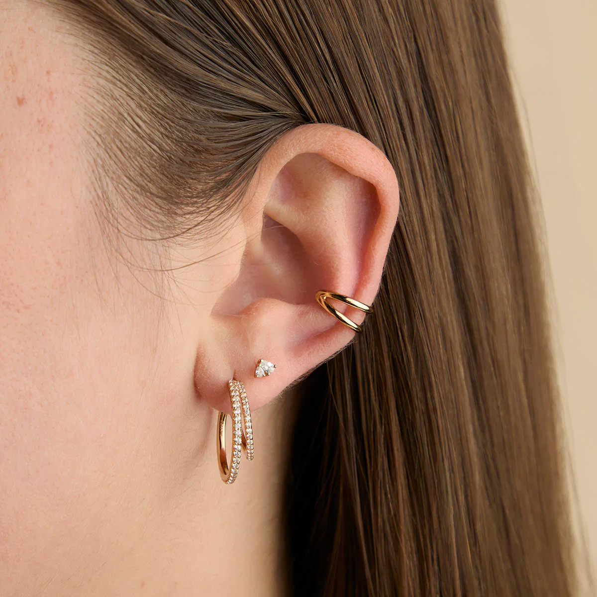 Illusion Crystal Hoops in Gold - Image 3