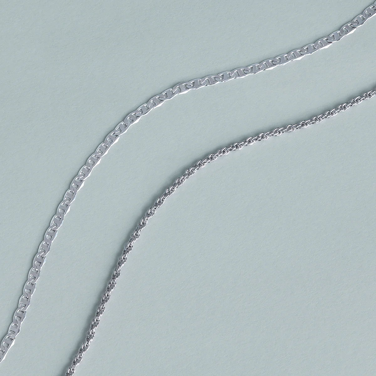 Illusion Double Chain Necklace in Silver - Image 7