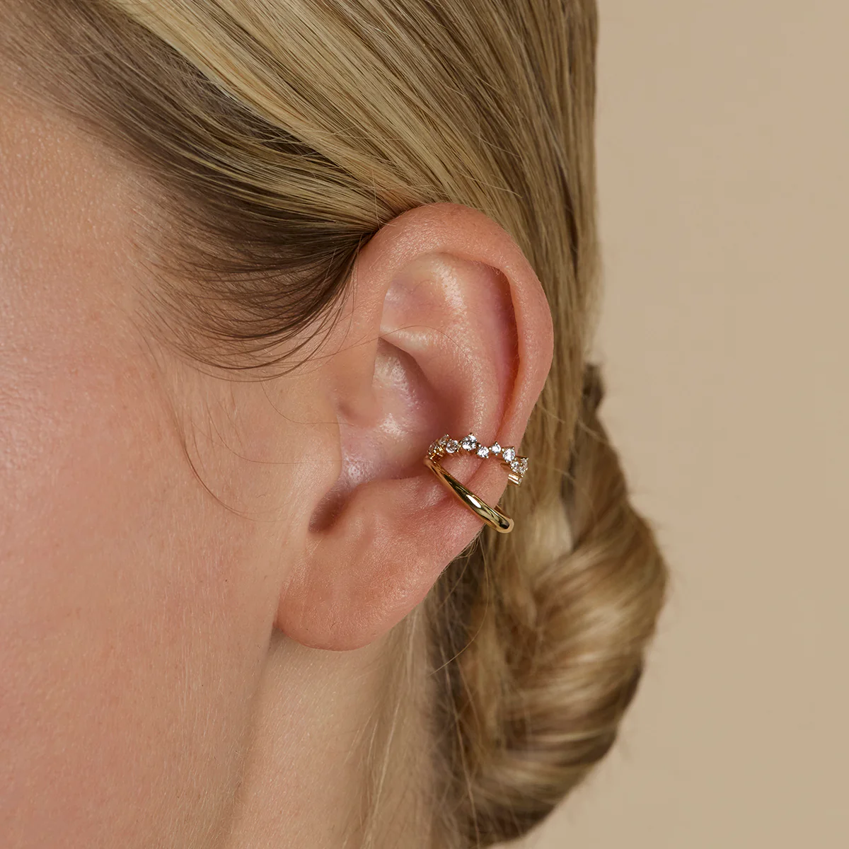 Illusion Spiral Ear Cuff in Gold - Image 2