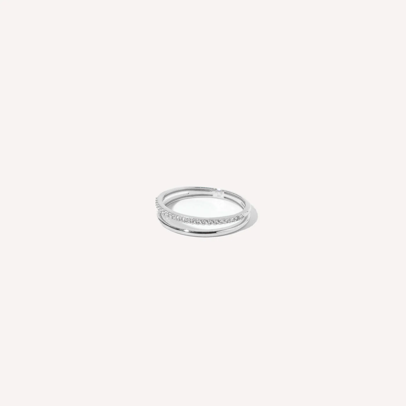 Illusion Topaz Band Ring in Solid White Gold - Image 3