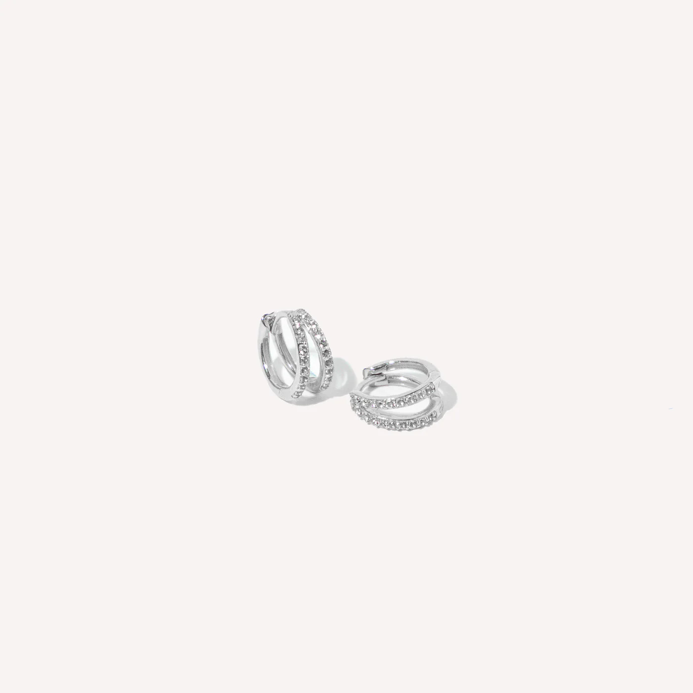 Illusion Topaz Huggies in Solid White Gold - Image 3
