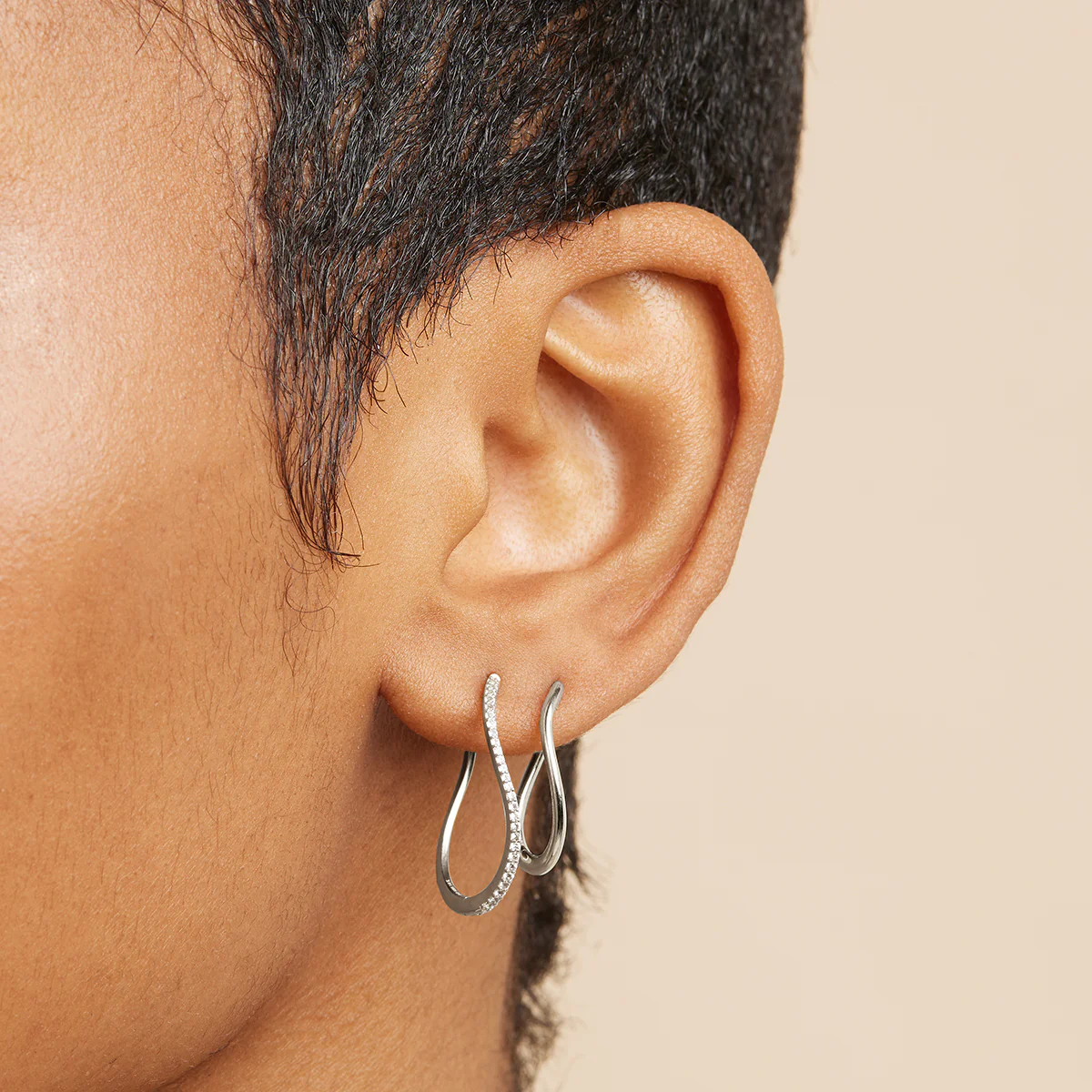 Infinite Hoops in Solid White Gold - Image 3