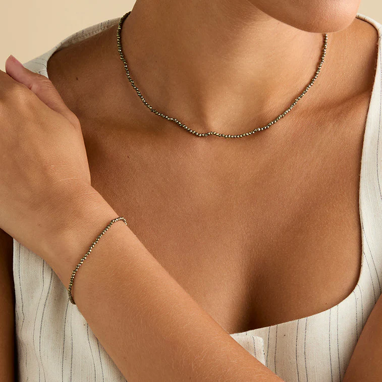 Ironstone Gemstone Necklace in 9k White Gold - Image 2