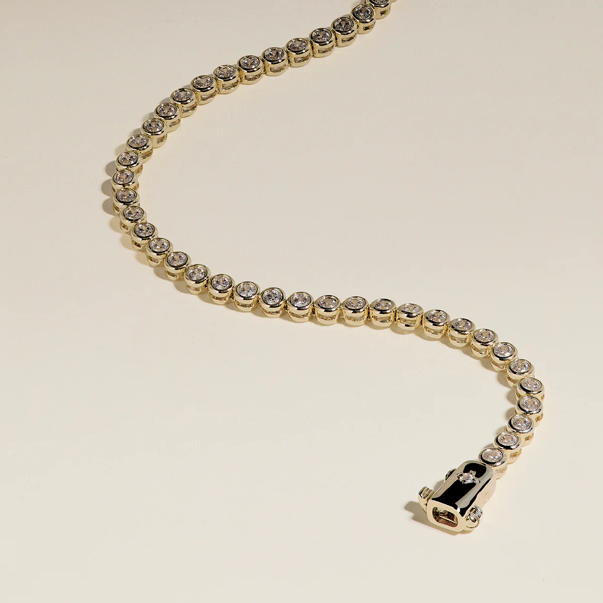 Lab Diamond Tennis Chain Bracelet in Solid Gold - Image 4