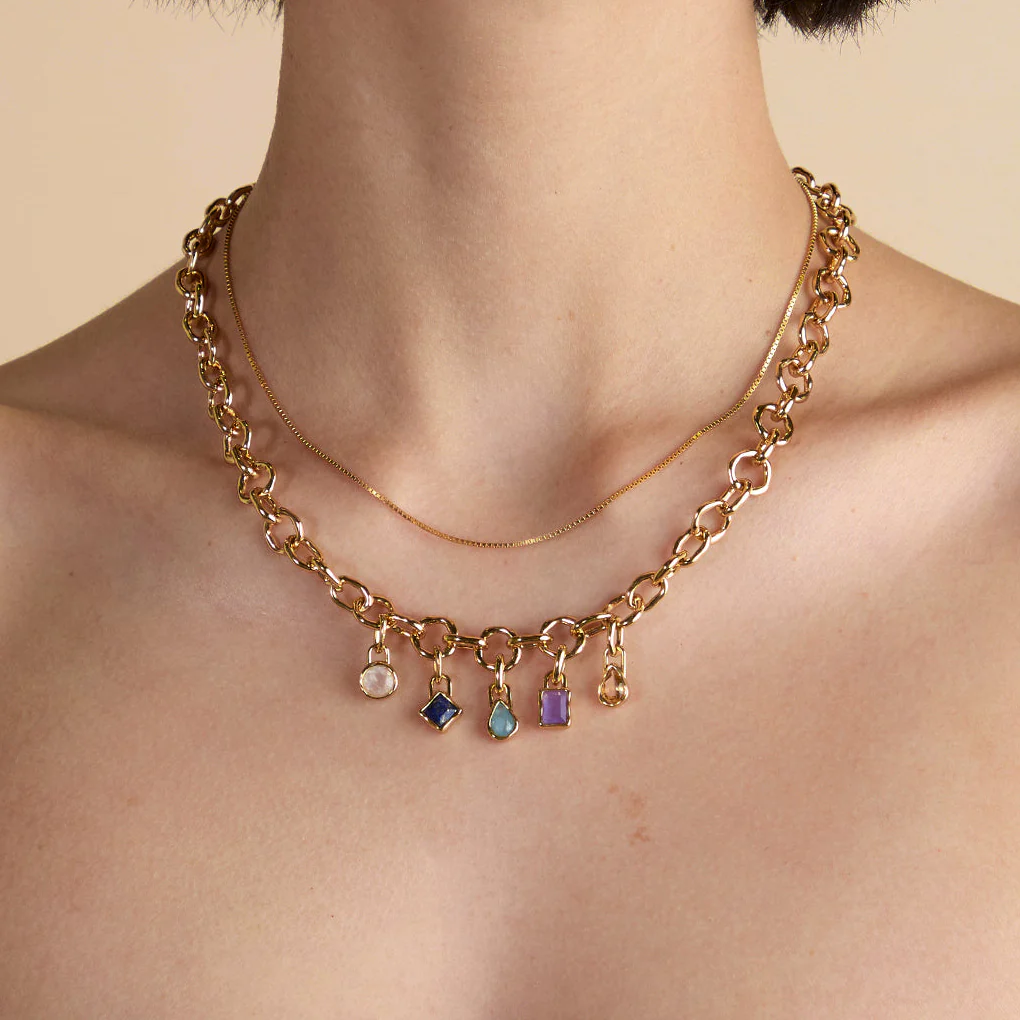 Lapis September Clip Charm in Gold - Image 3