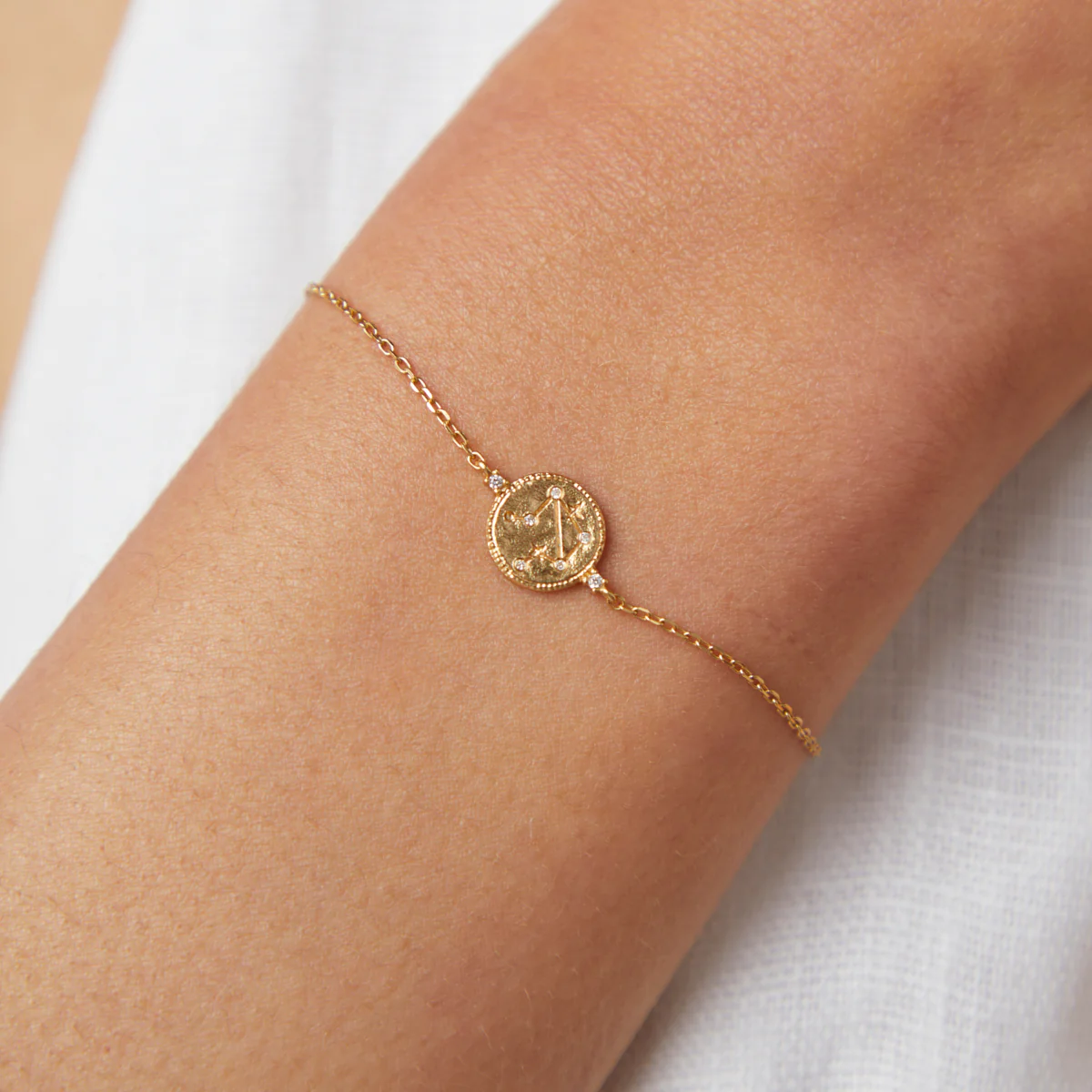 Libra Zodiac Bracelet in Gold - Image 2