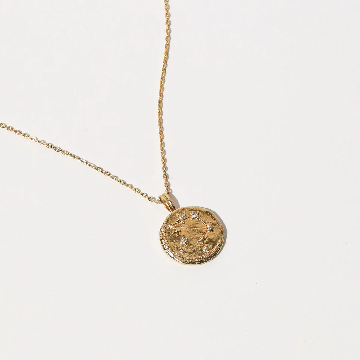 Libra Zodiac Pendant Necklace in Gold - Image 4