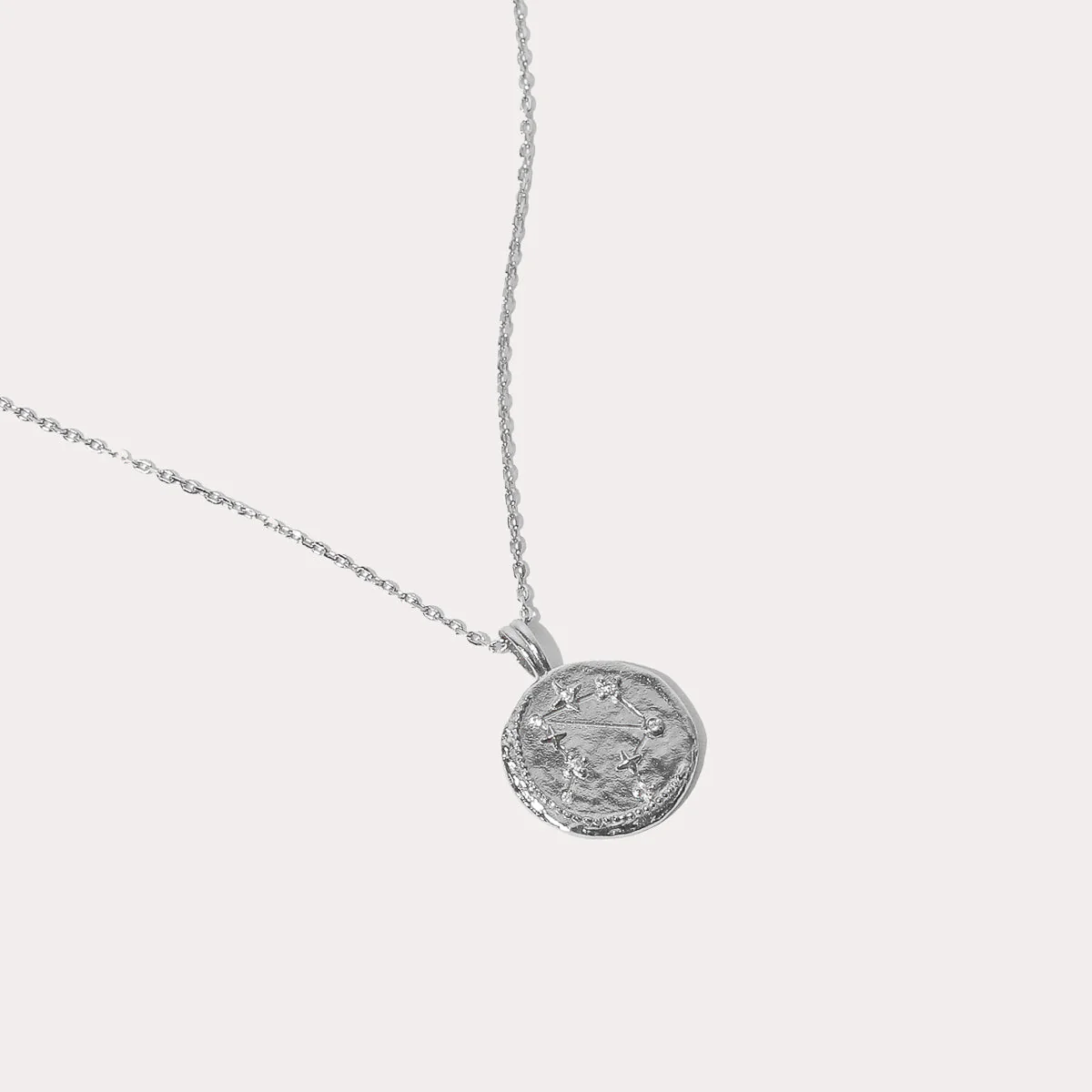 Libra Zodiac Pendant Necklace in Silver - Image 3