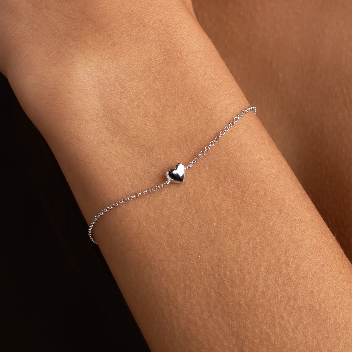 Love Heart Charm Bracelet in Silver - Image 2