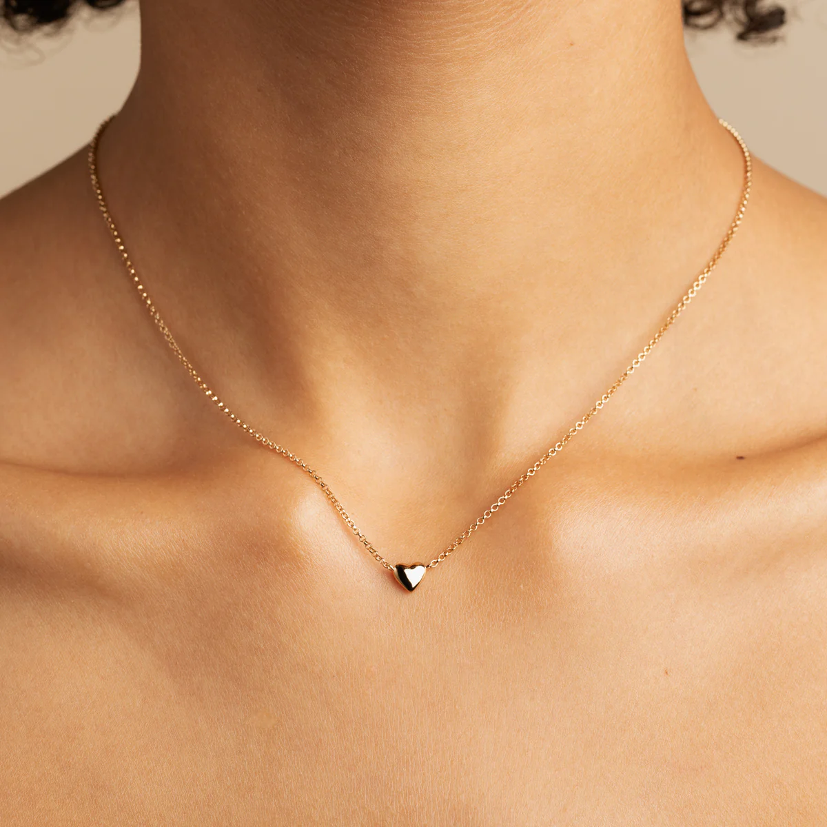Love Heart Charm Necklace in Gold - Image 2