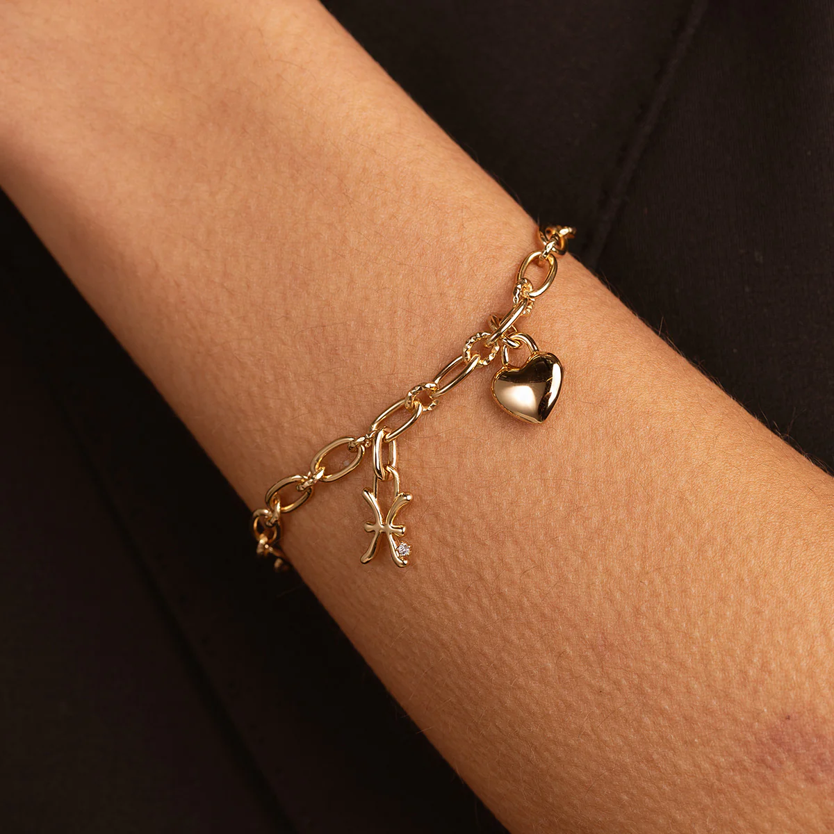 Love Heart Clip Charm in Gold - Image 4