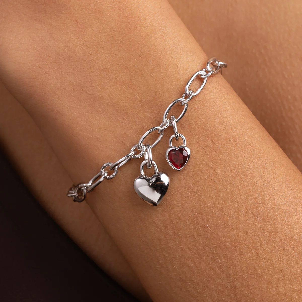 Love Heart Clip Charm in Silver - Image 3