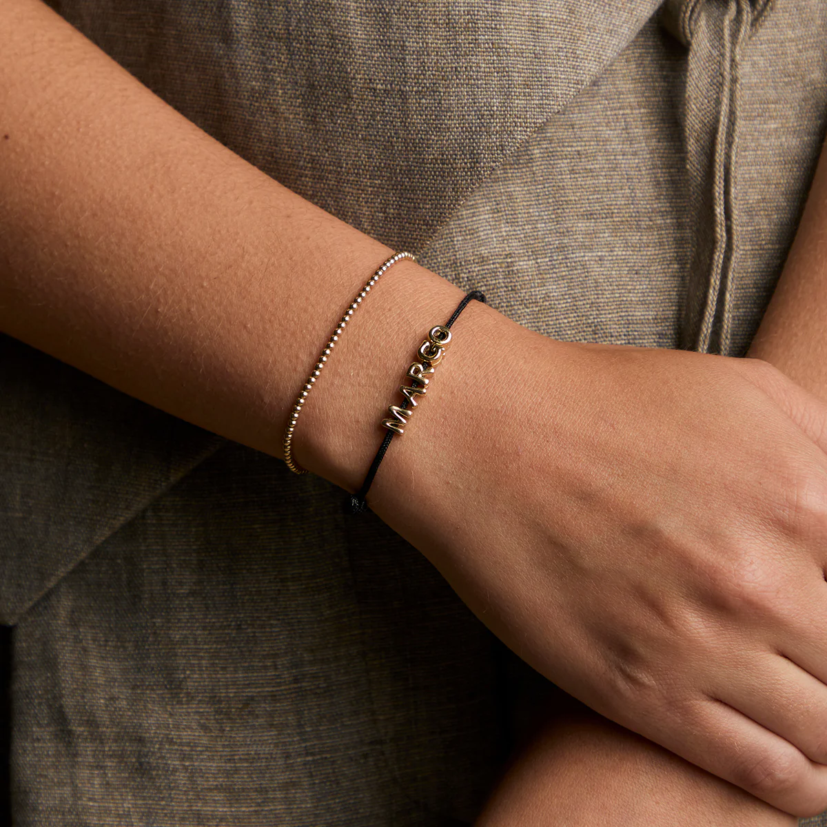 M Initial Click Charm in Solid Gold - Image 3