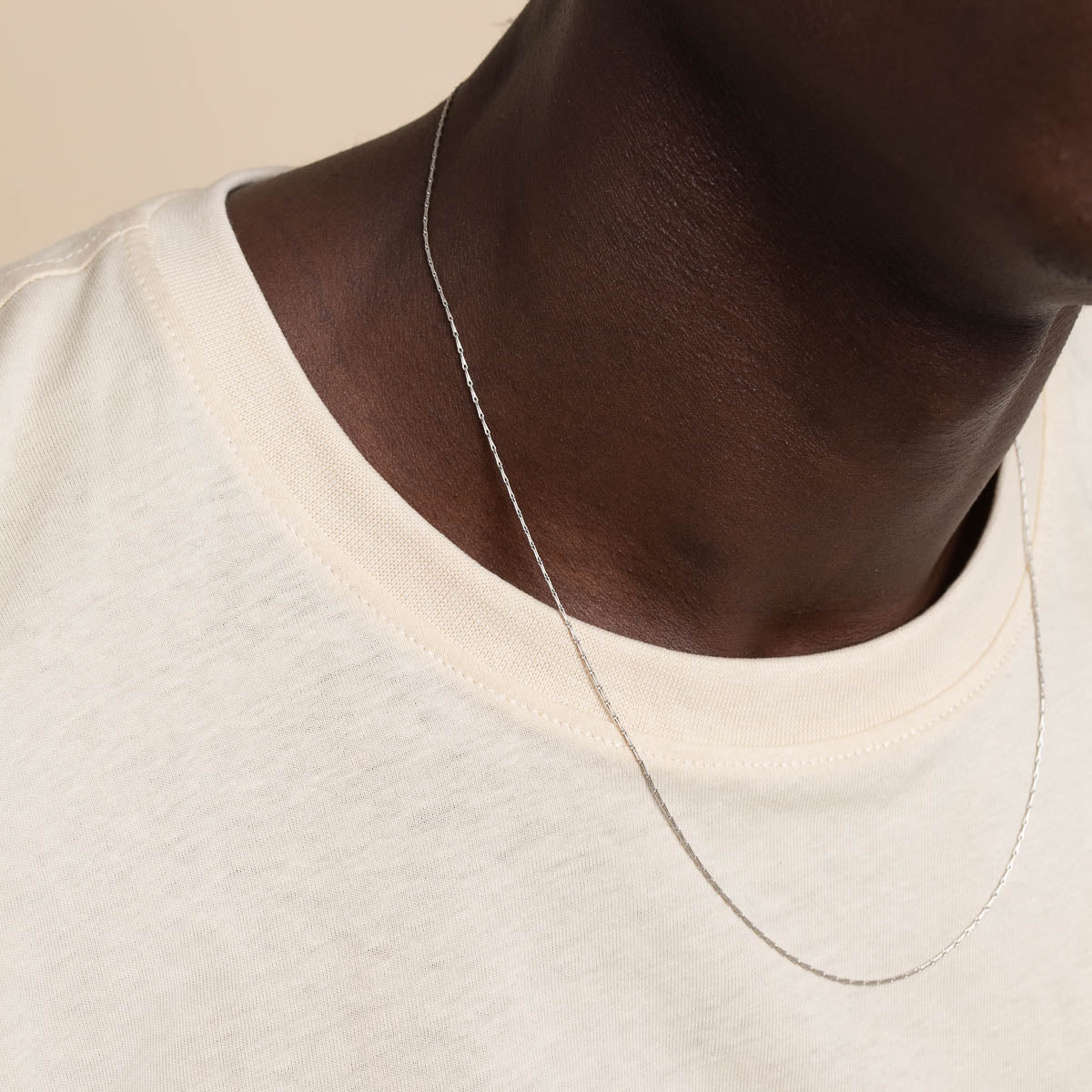 Marylebone Chain Necklace in Solid White Gold - Image 5