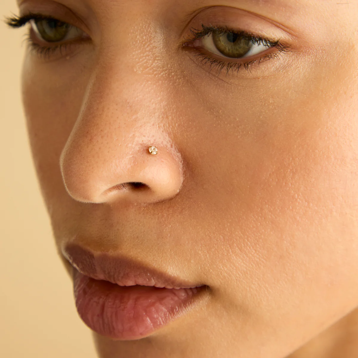 Micro Crystal Titanium Piercing Stud in Gold - Image 3