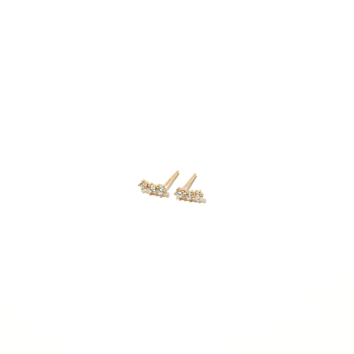 Glimmer Crystal Climber Stud Earrings in Gold - Image 3
