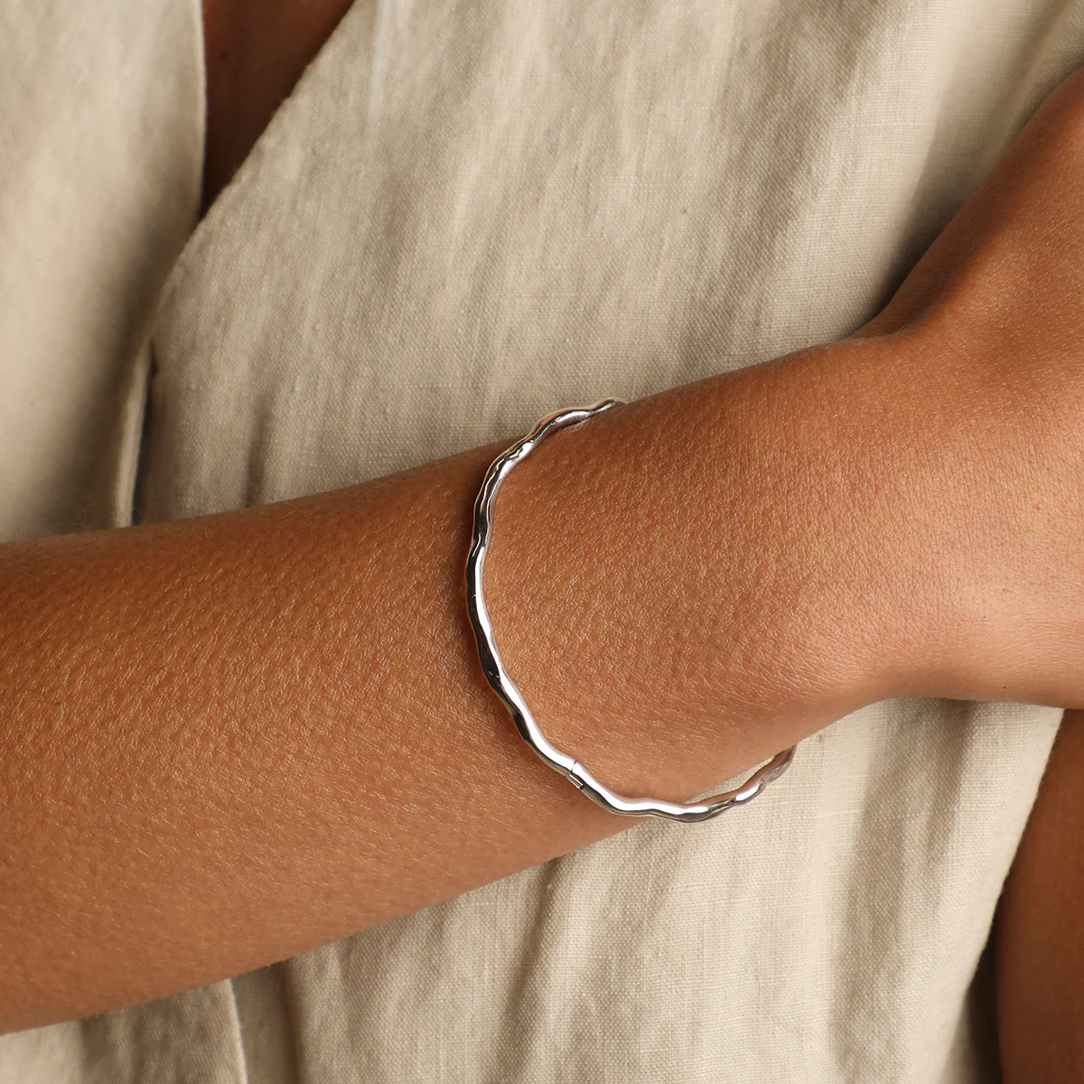 Molten Bangle in Silver - Image 2