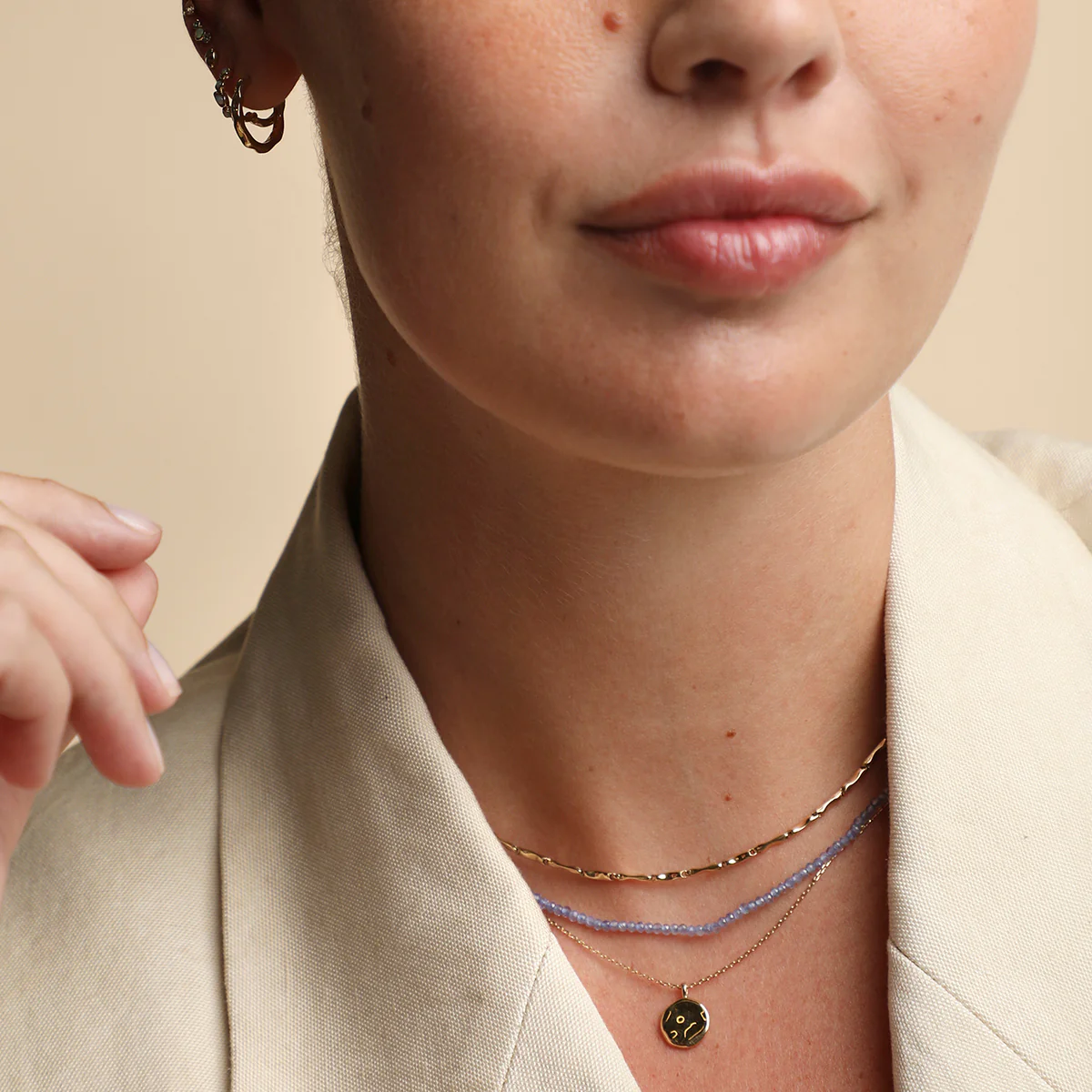 Molten Coin Pendant in Solid Gold - Image 4