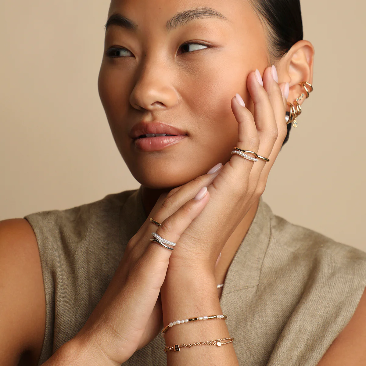 Molten Illusion Pearl Ring in Silver - Image 6
