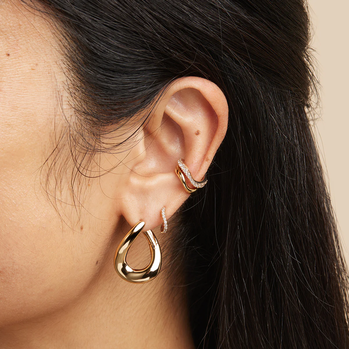 Molten Large Hoops in Gold - Image 3