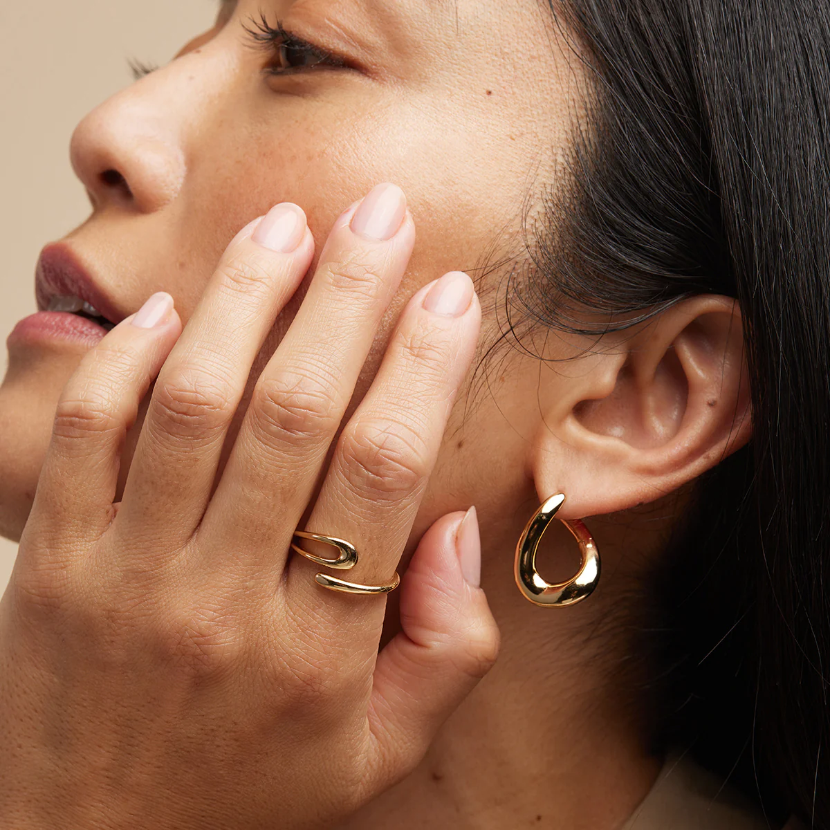 Molten Large Hoops in Gold - Image 6