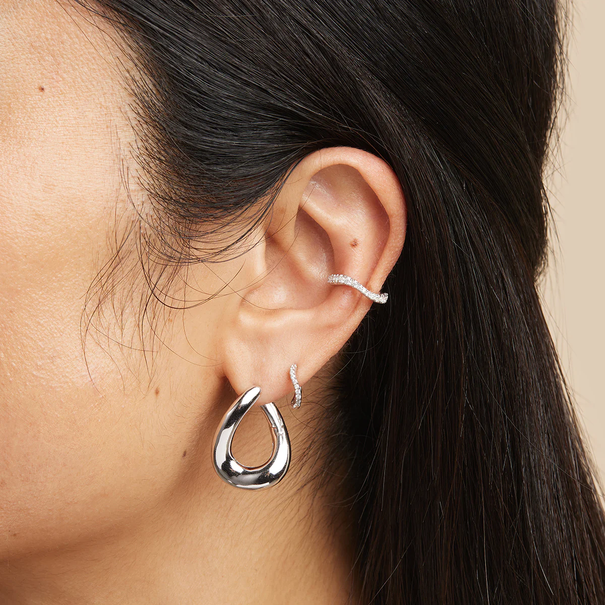 Molten Large Hoops in Silver - Image 4