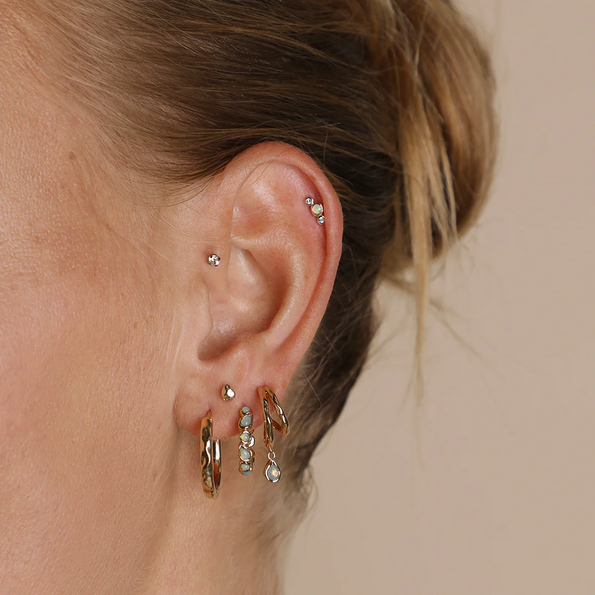Molten Piercing Stud in Solid Gold - Image 3