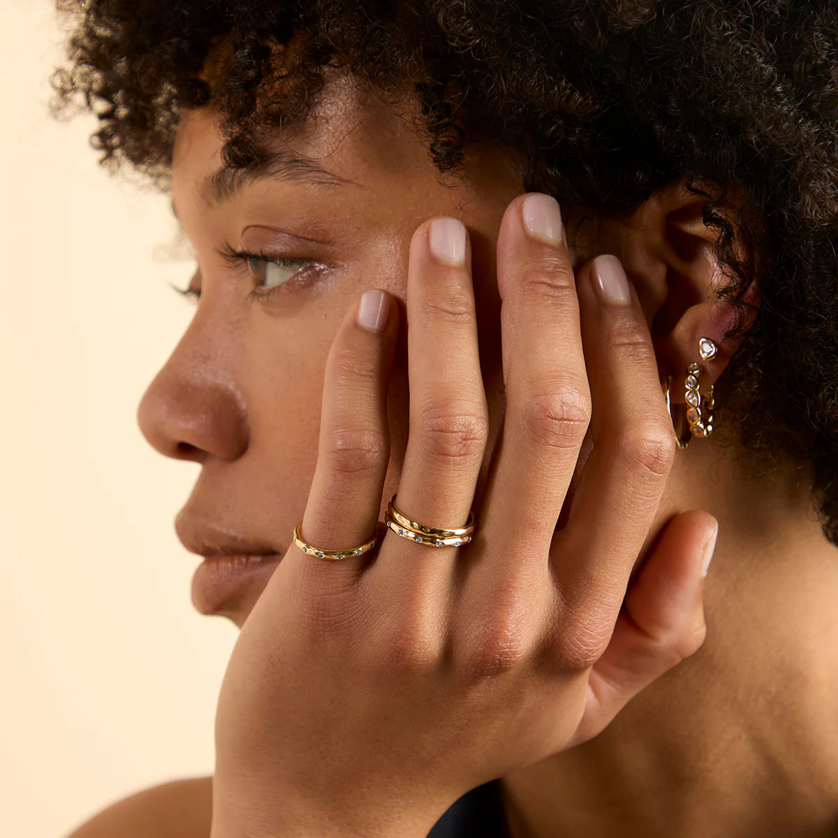 Molten Textured Ring in Gold - Image 4