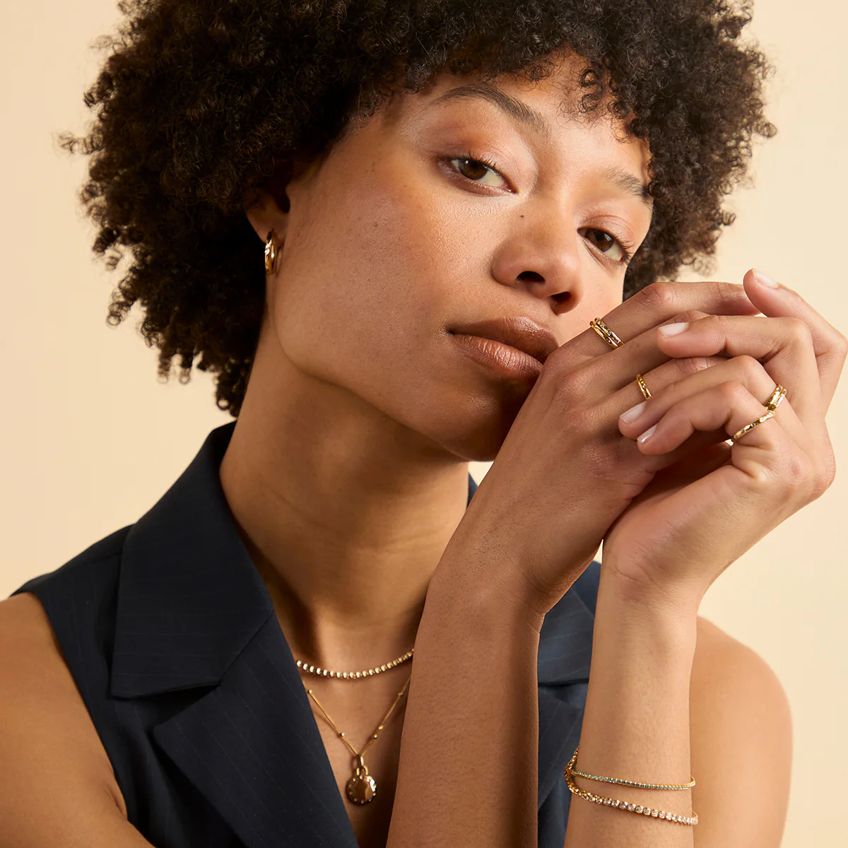 Molten Textured Ring in Gold - Image 5