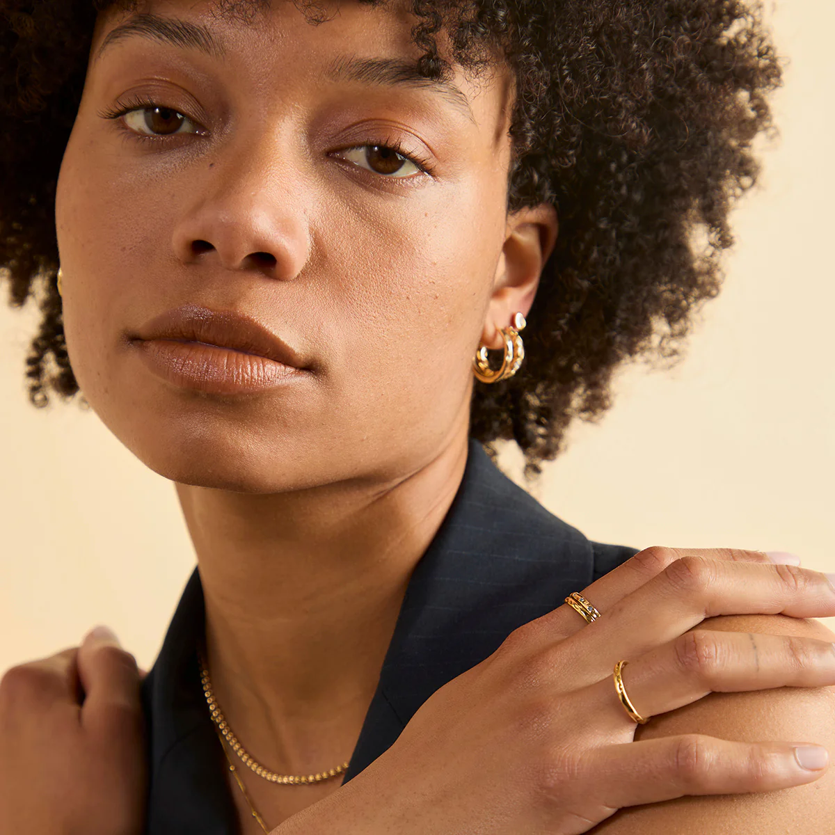 Molten Textured Ring in Gold - Image 6