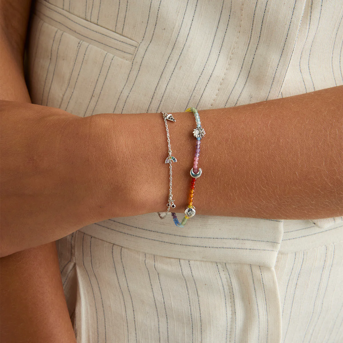 Moon Click Charm in 9k White Gold - Image 3