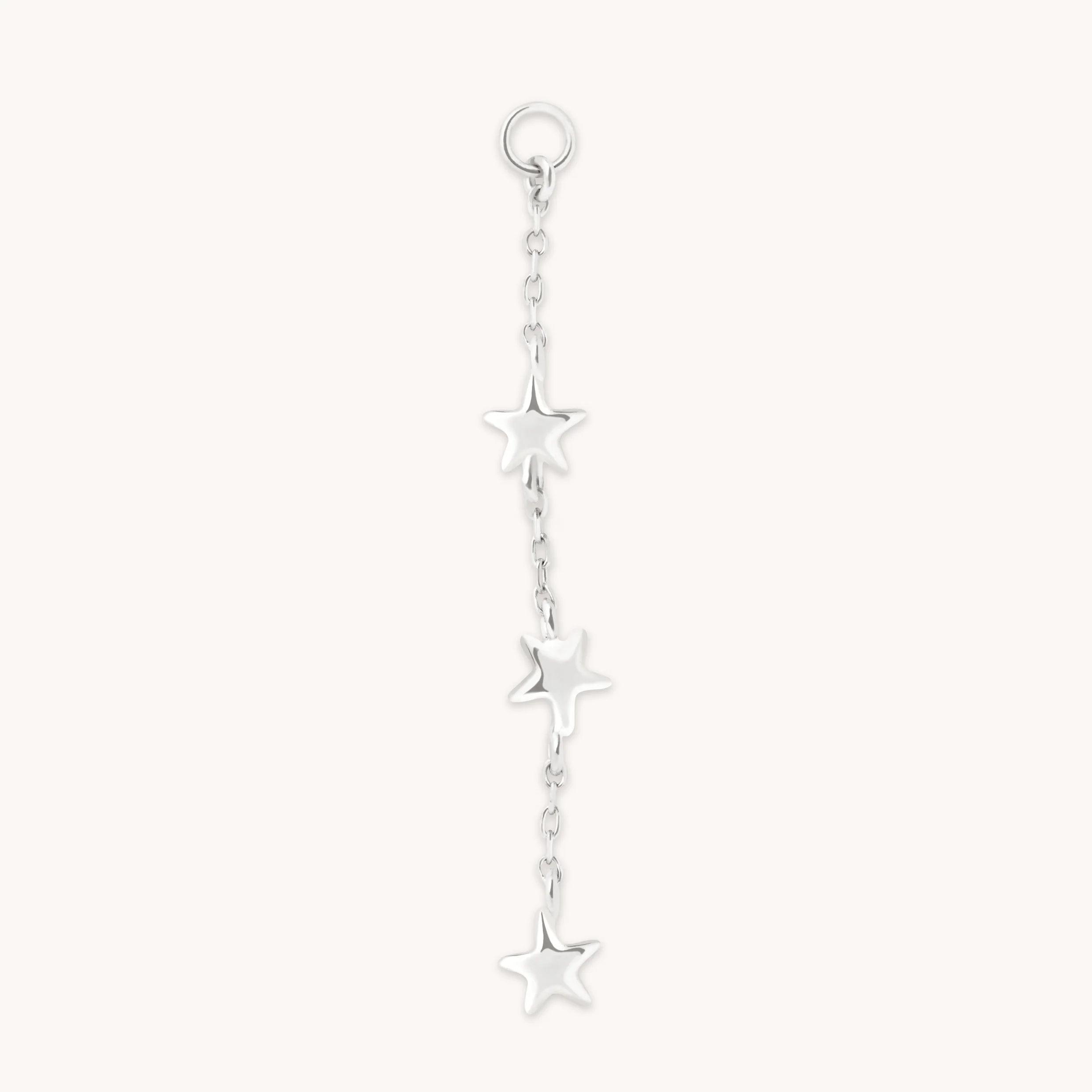 Multi Star Piercing Chain in Solid White Gold
