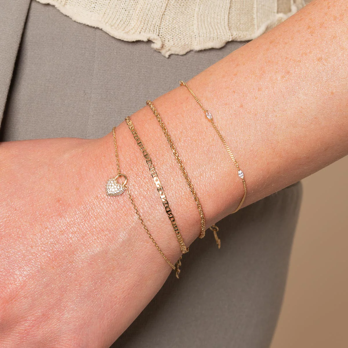 Navette Crystal Bracelet in Gold - Image 4