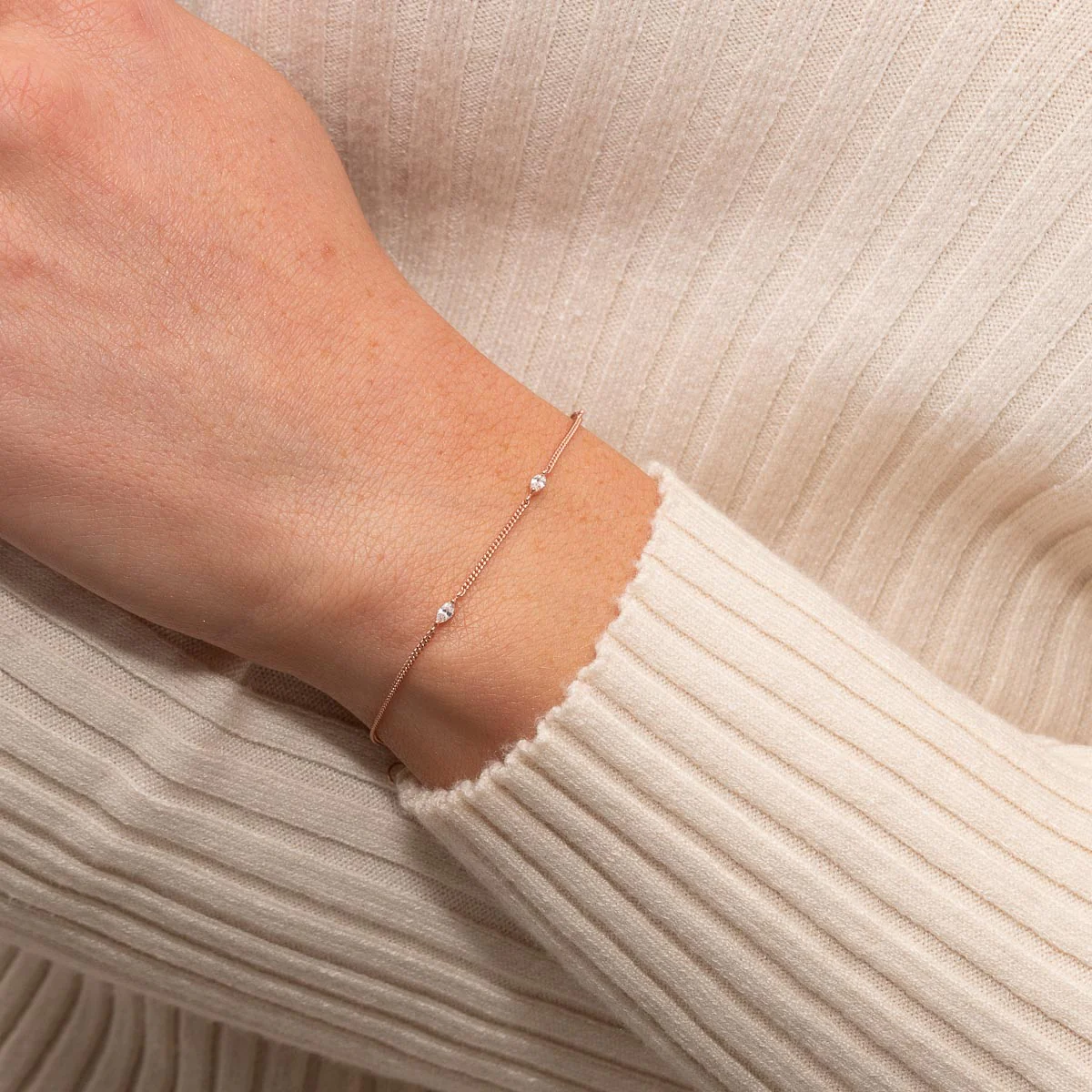 Navette Crystal Bracelet in Rose Gold - Image 2