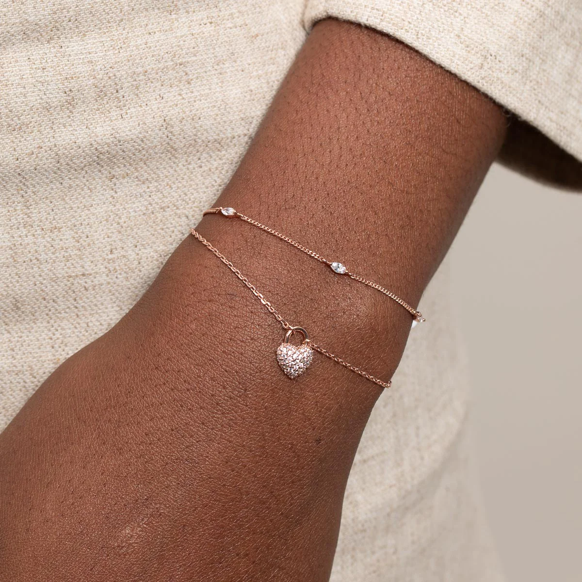 Navette Crystal Bracelet in Rose Gold - Image 4