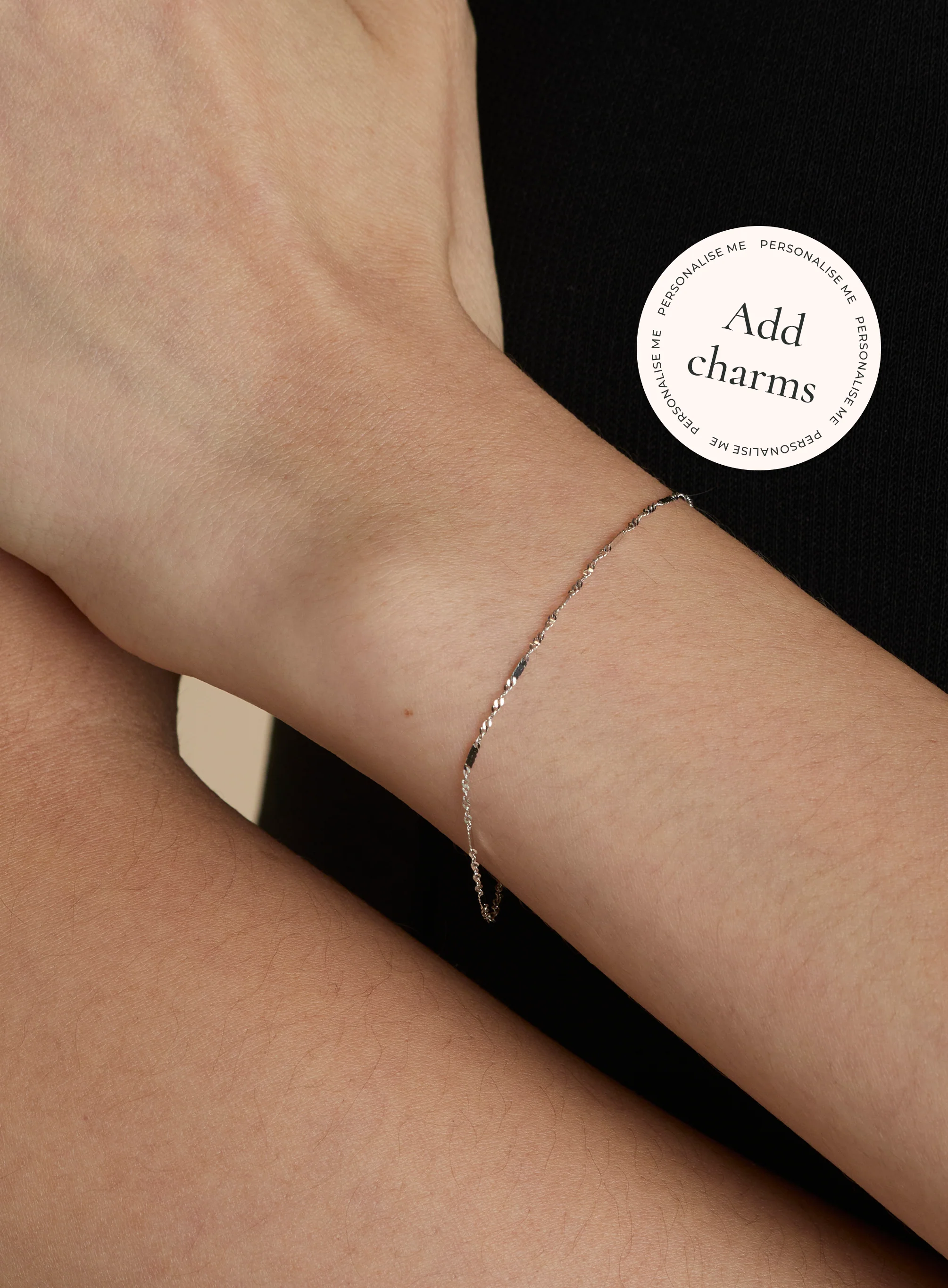 Astrid Story Chain Bracelet in Solid White Gold - Image 2