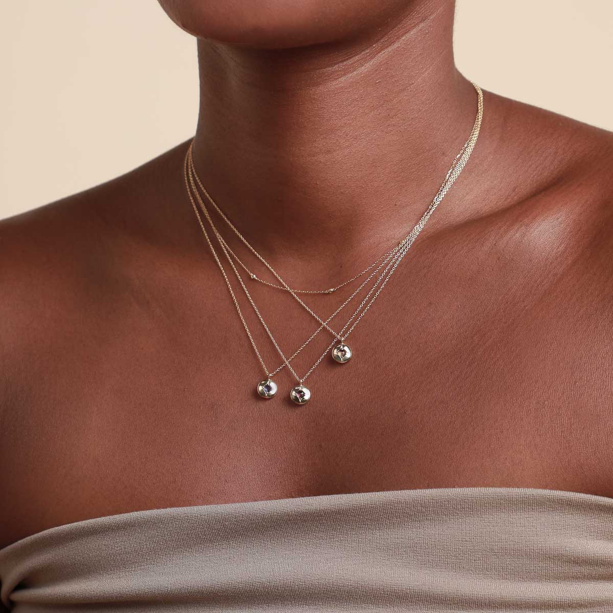 November Citrine Birthstone Necklace in Solid Gold - Image 5