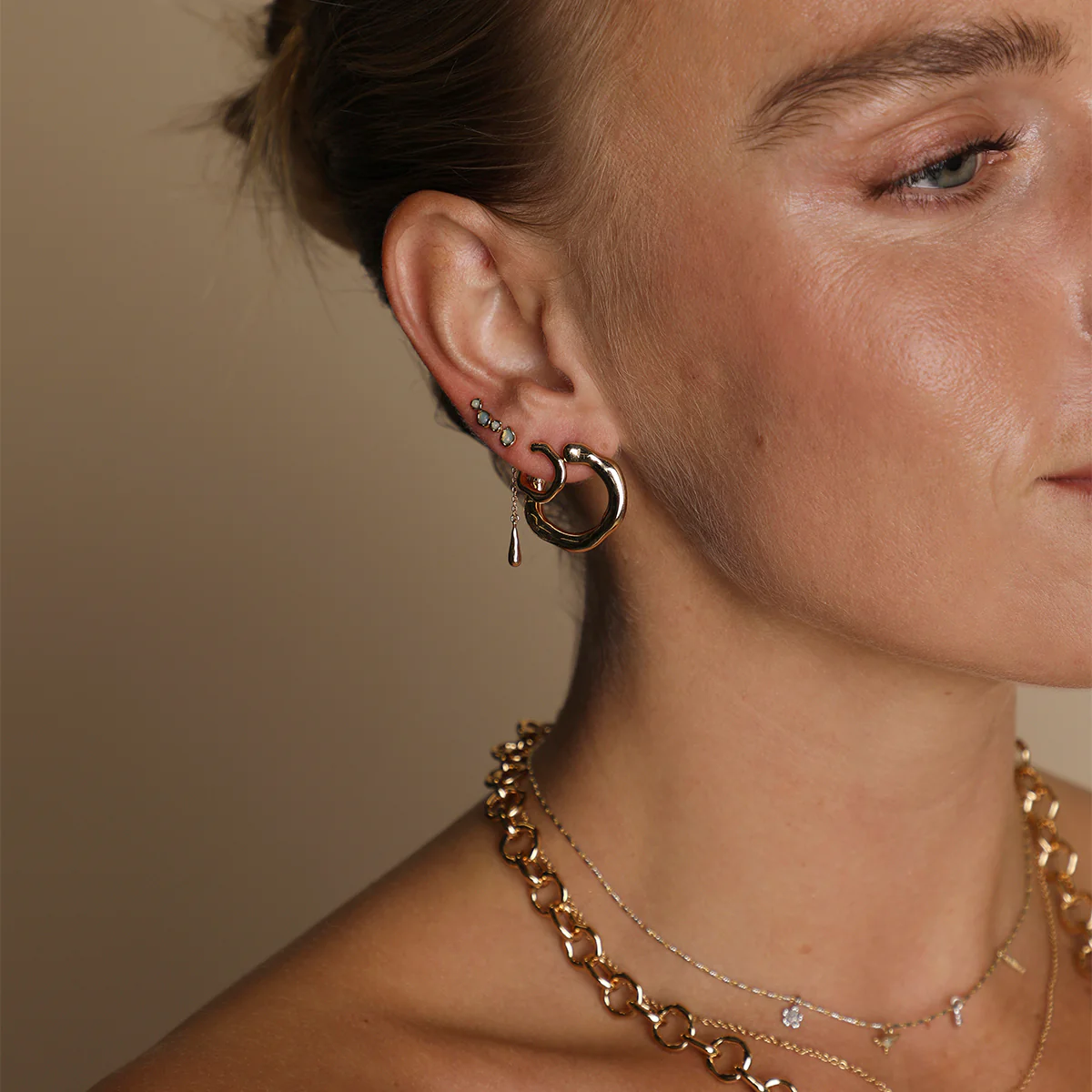 Opal Climber Studs in Gold - Image 3