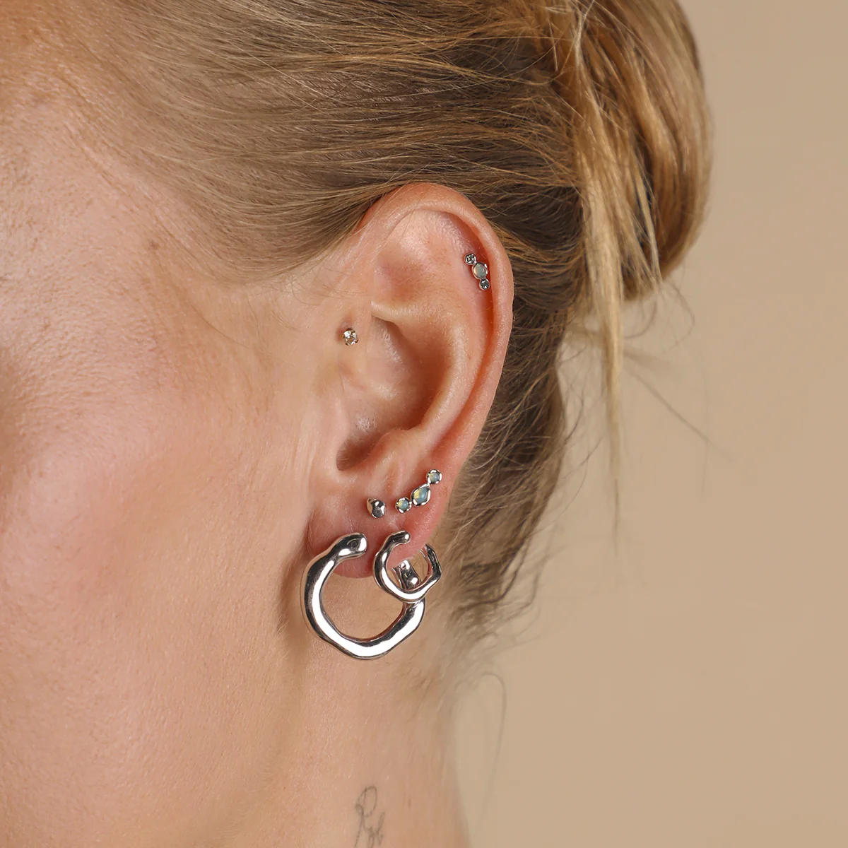 Opal Climber Studs in Silver - Image 3
