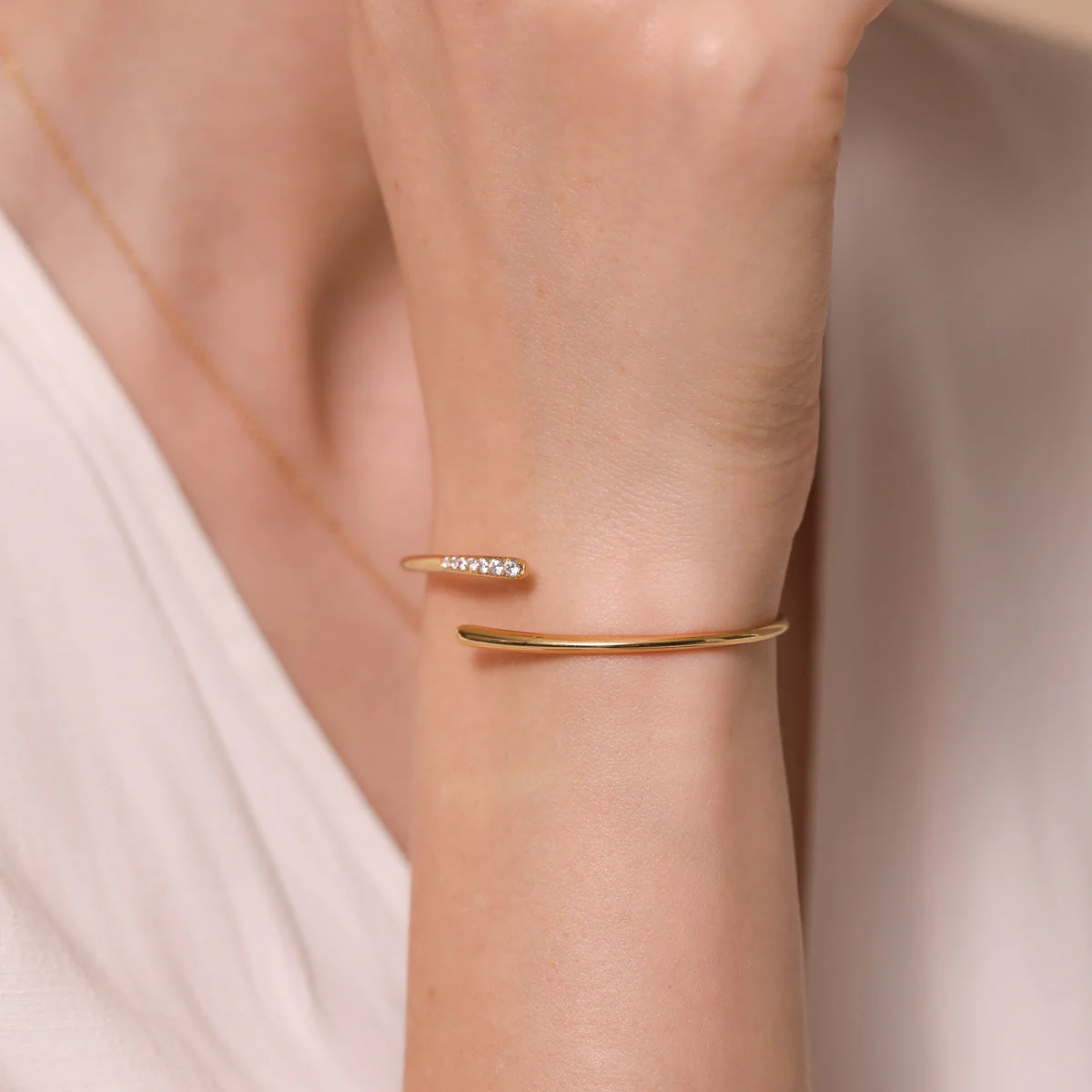 Orbit Crystal Cuff in Gold - Image 3