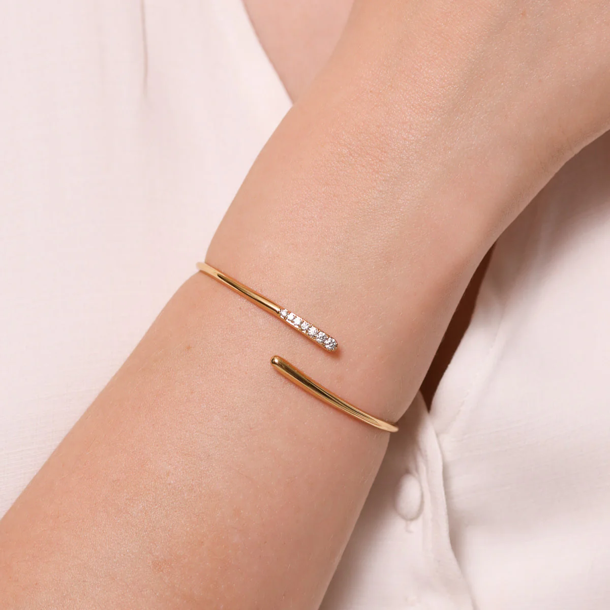 Orbit Crystal Cuff in Gold - Image 6